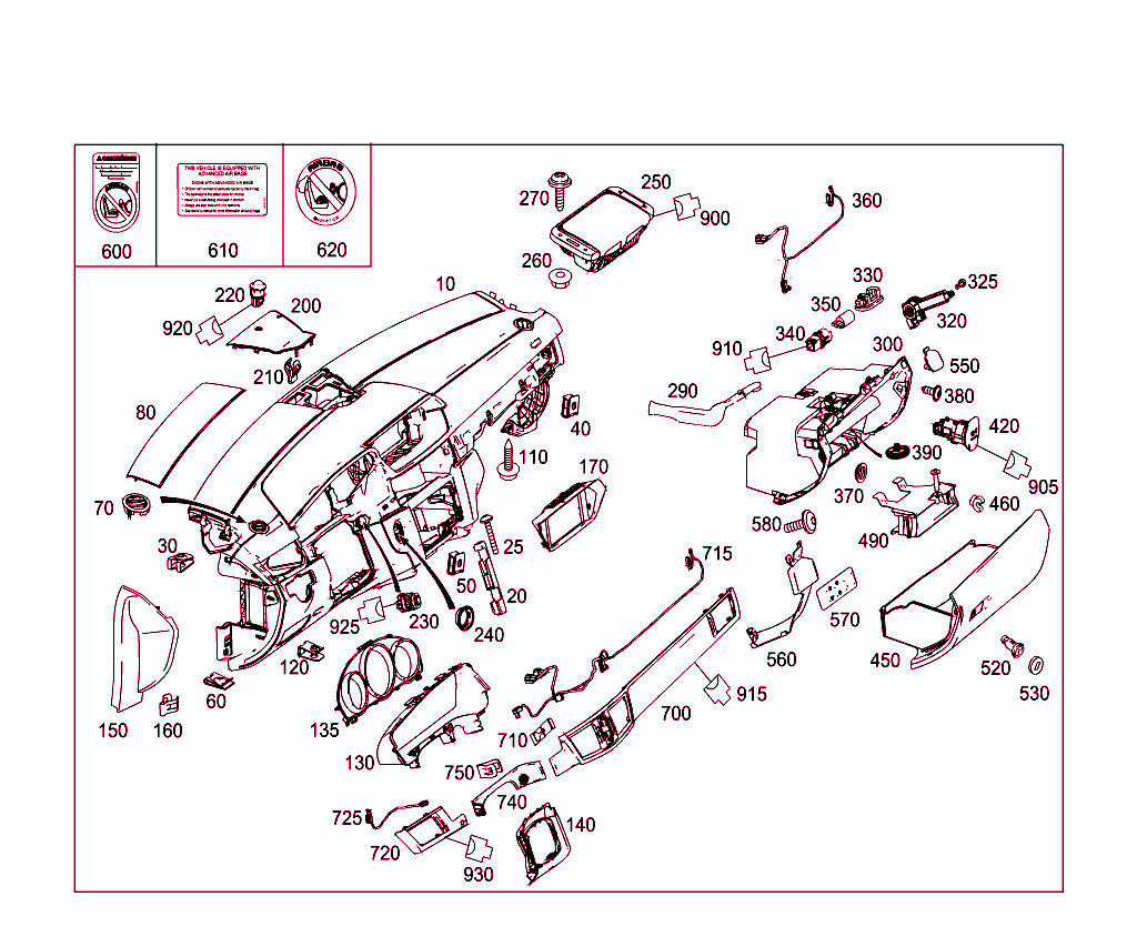 Instrument Panel And Gloves Compartment Box With Passenger Air Bag