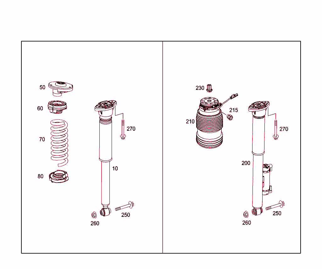 Spring Strut And Spring Strut Mounting Rear