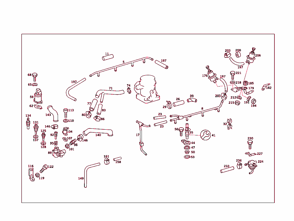 Inject.nozzles,Lines,Cold Startg.valve & Pressure Regulator, Used W/Injection