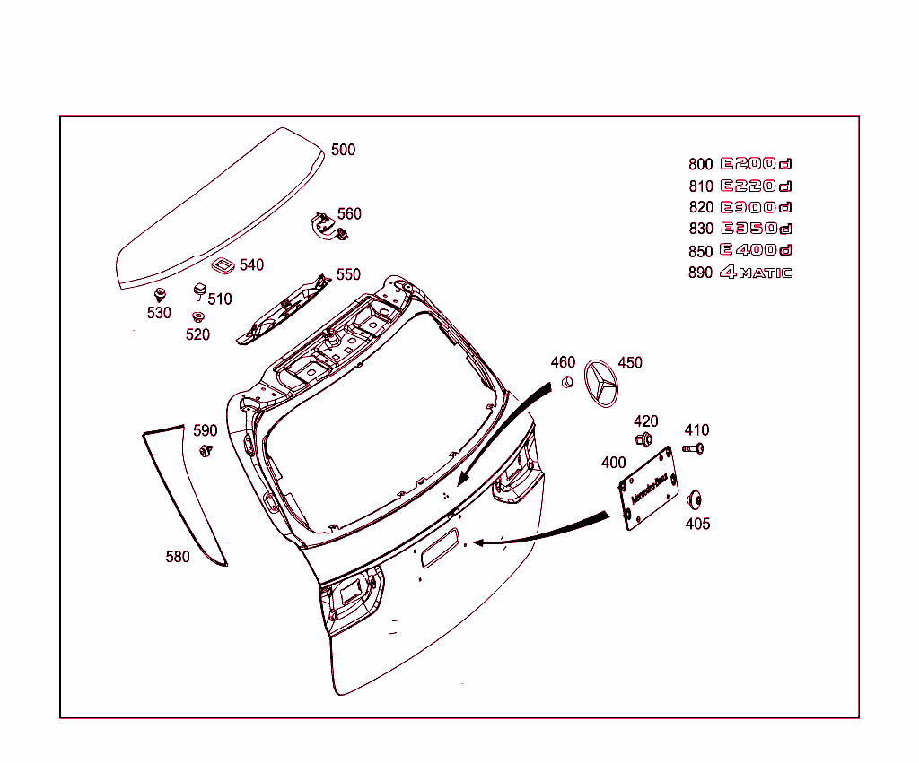 Rear Panel Door Attachment Parts, Rear Panel Door Window