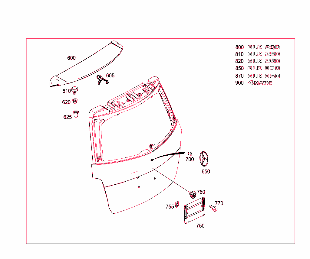 Rear Panel Door Attachment Parts, Rear Panel Door Window