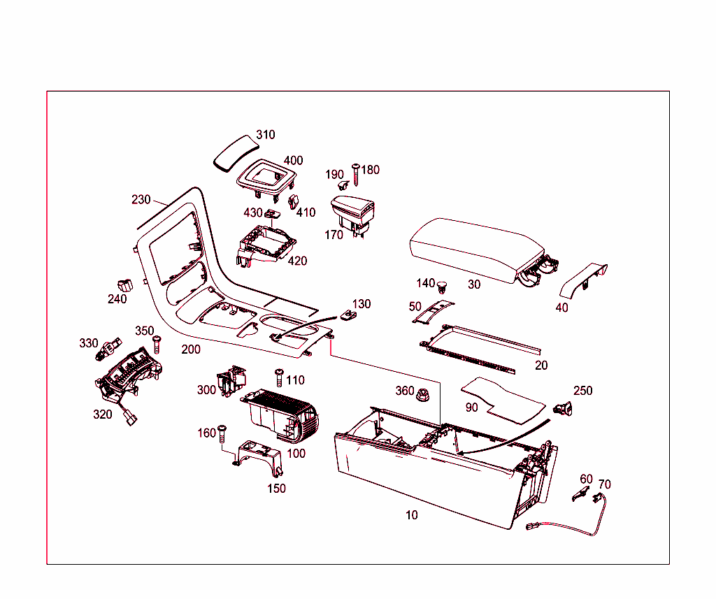 Housing With Tray, Armrest, And Ashtray