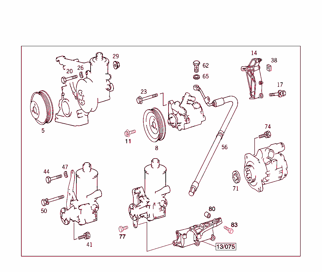 Power Steering Pump Attachment Parts