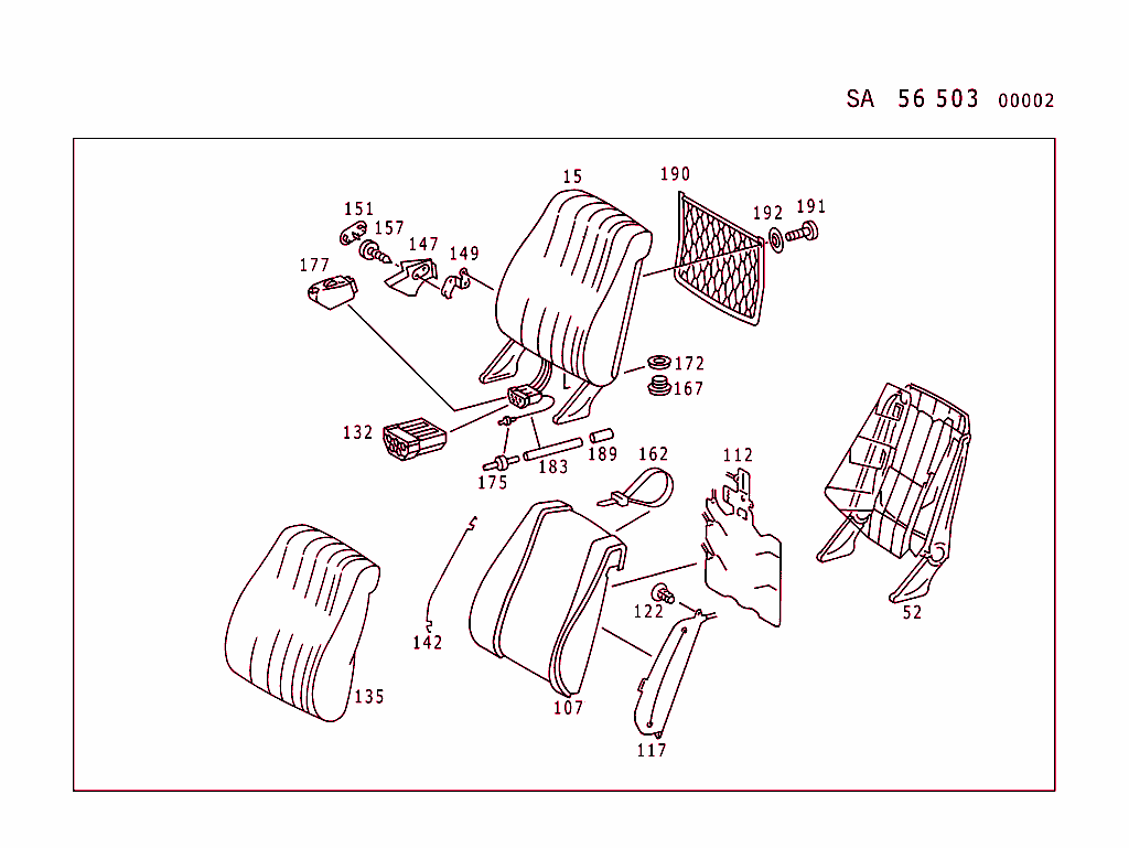 Front Backrests, Fabric (Type 201,For Electrical Parts, See Standard Microfiche, Group 82)