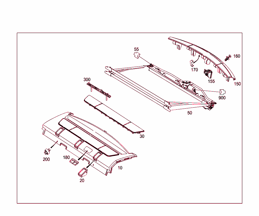 Hat Tray And Roller Blind Rear Window