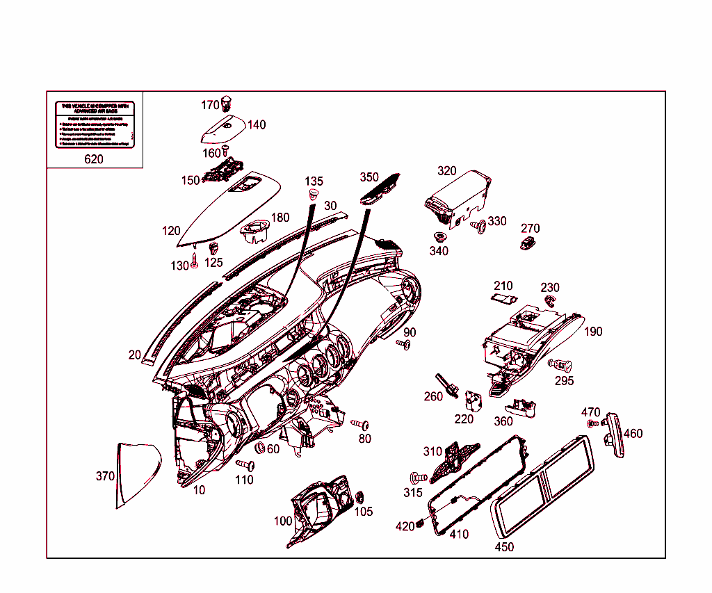 Instrument Panel And Gloves Compartment Box With Passenger Air Bag