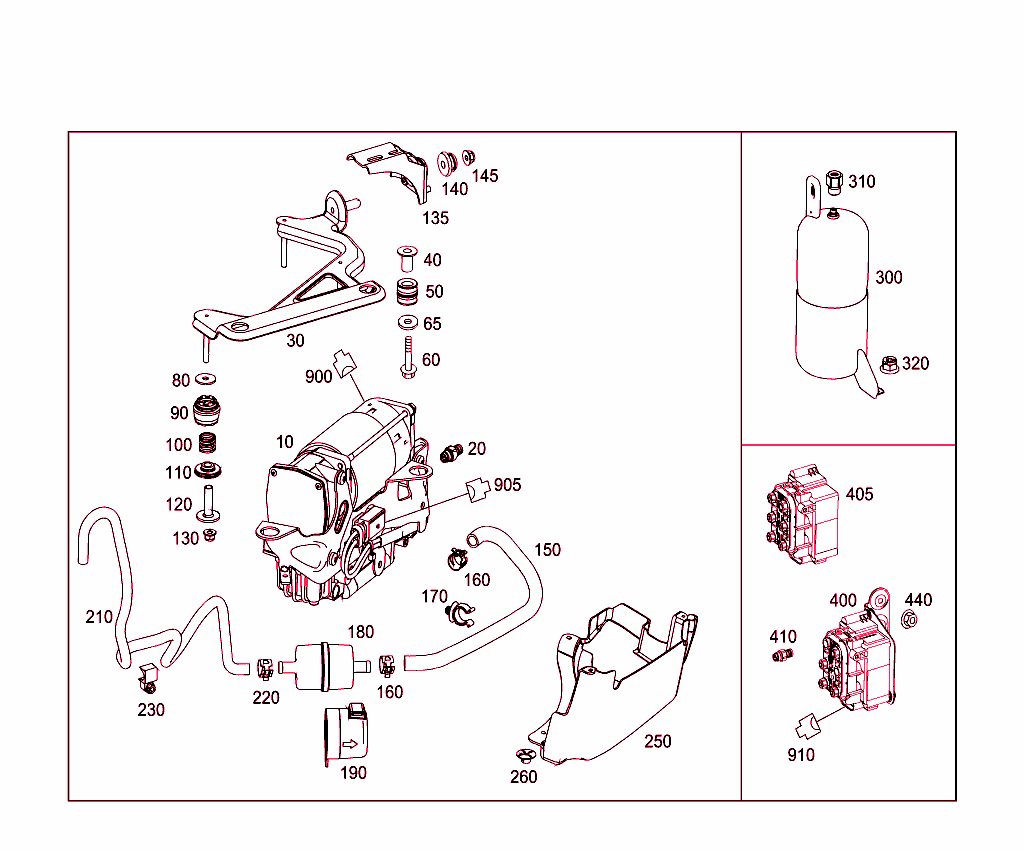 Compressor,Pressure Reservoir And Valve Unit