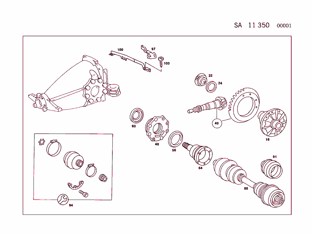 Rear Axle With  A S R  (For Type 129,140 See Standard Version)