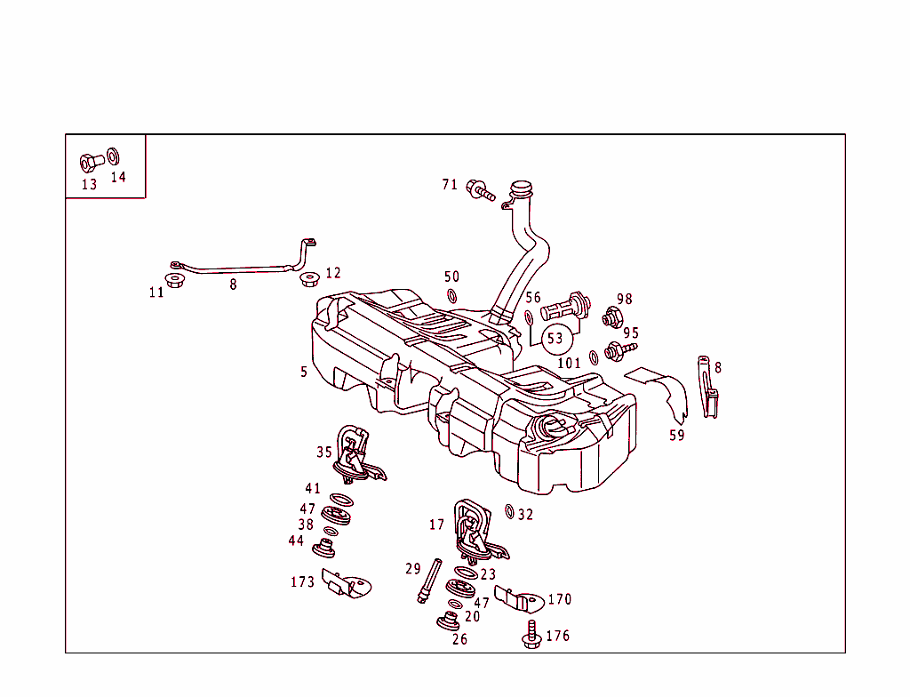 Fuel Tank With Attachment Parts