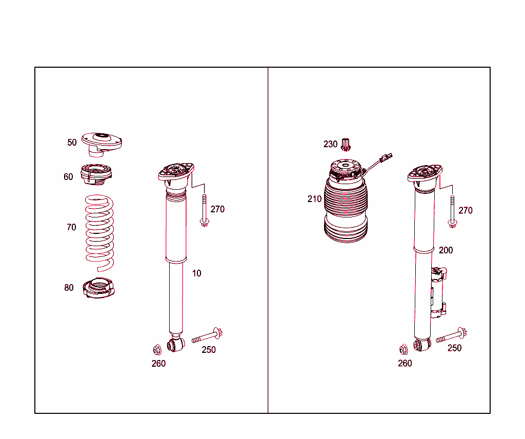 Spring Strut And Spring Strut Mounting Rear