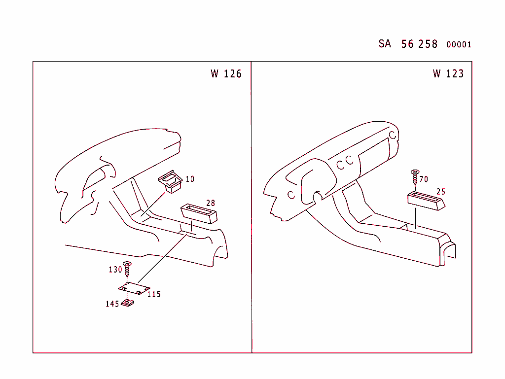 Body Parts Used With Webasto Auxiliary Heater (For Type 124,129 See Standard Version)
