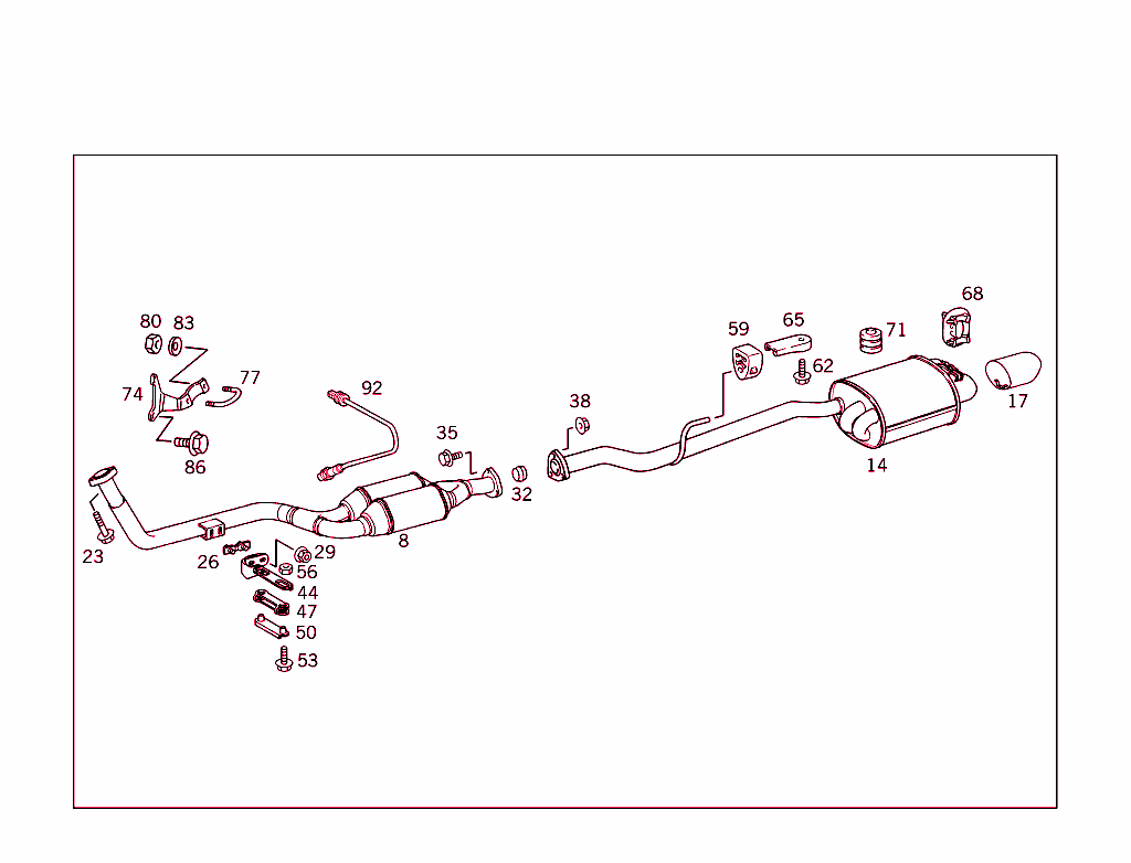 Exhaust System Used On Four-Cylinder Gasoline Vehicles