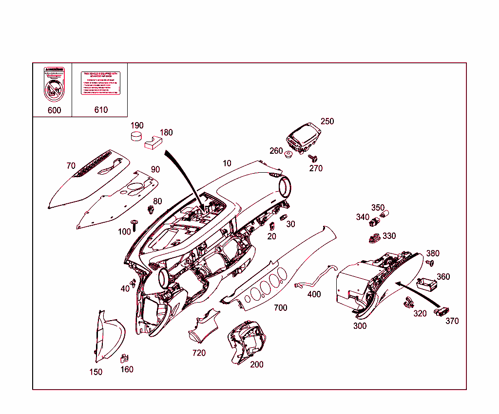 Instrument Panel And Gloves Compartment Box With Passenger Air Bag