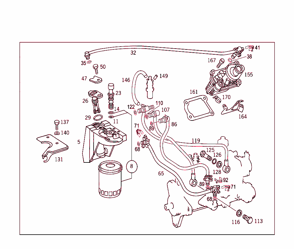 Fuel Filter,Lines And Thermostat