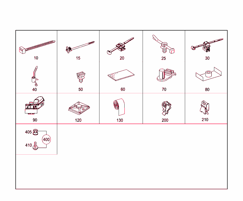 Loom Ties, Cable Mounting Parts And Grommets