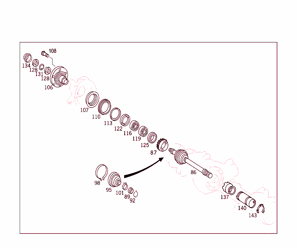Differential Gear With Drive Shafts