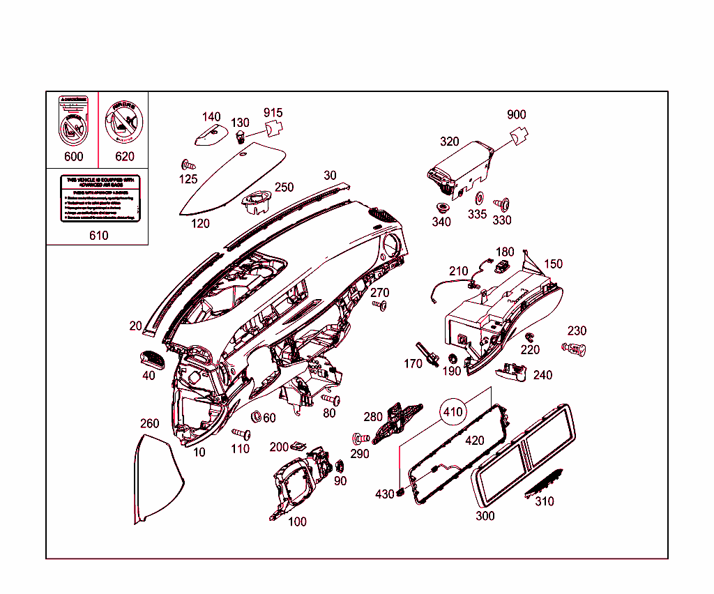 Instrument Panel And Gloves Compartment Box With Passenger Air Bag