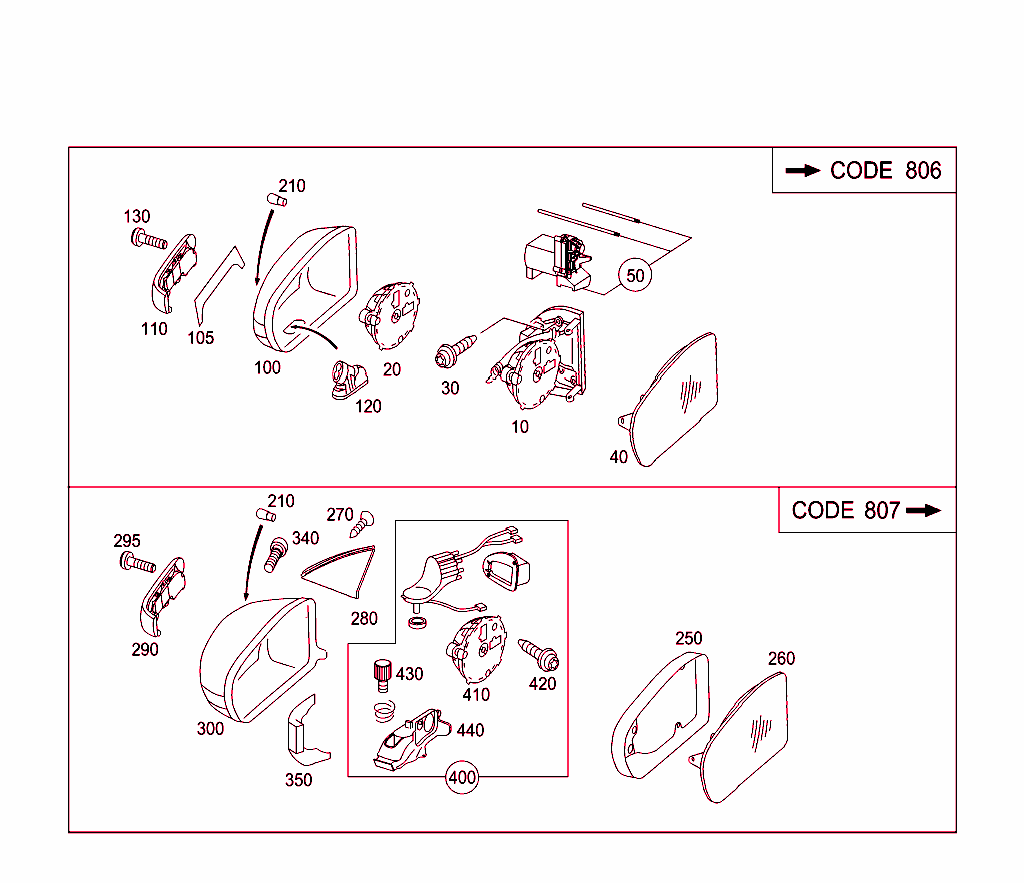 Left Outside Rearview Mirror