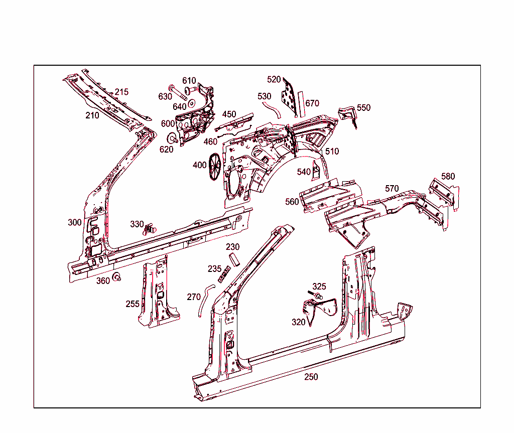 Roof Front Rail & Side Panels On Cabrio (Convertible)