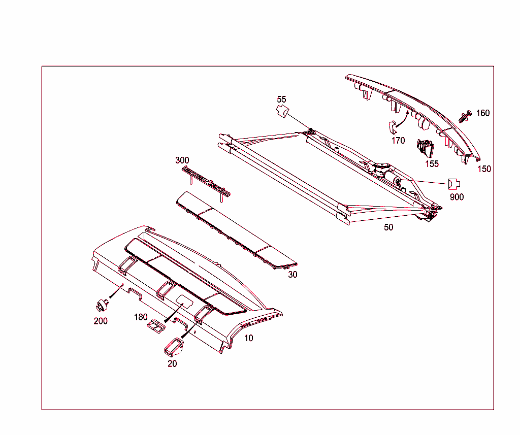 Hat Tray And Roller Blind Rear Window
