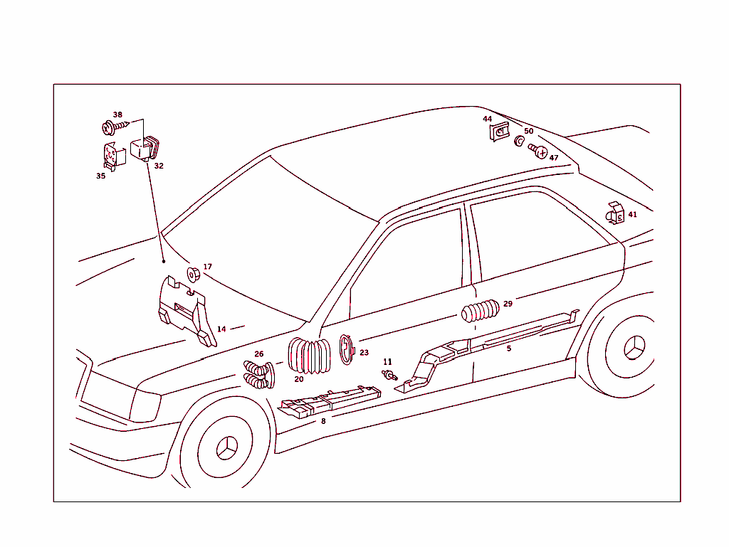 Cable Coverg.,Prot. Hoses,Electr.parts For Blower Motor & Heated Rear Pane
