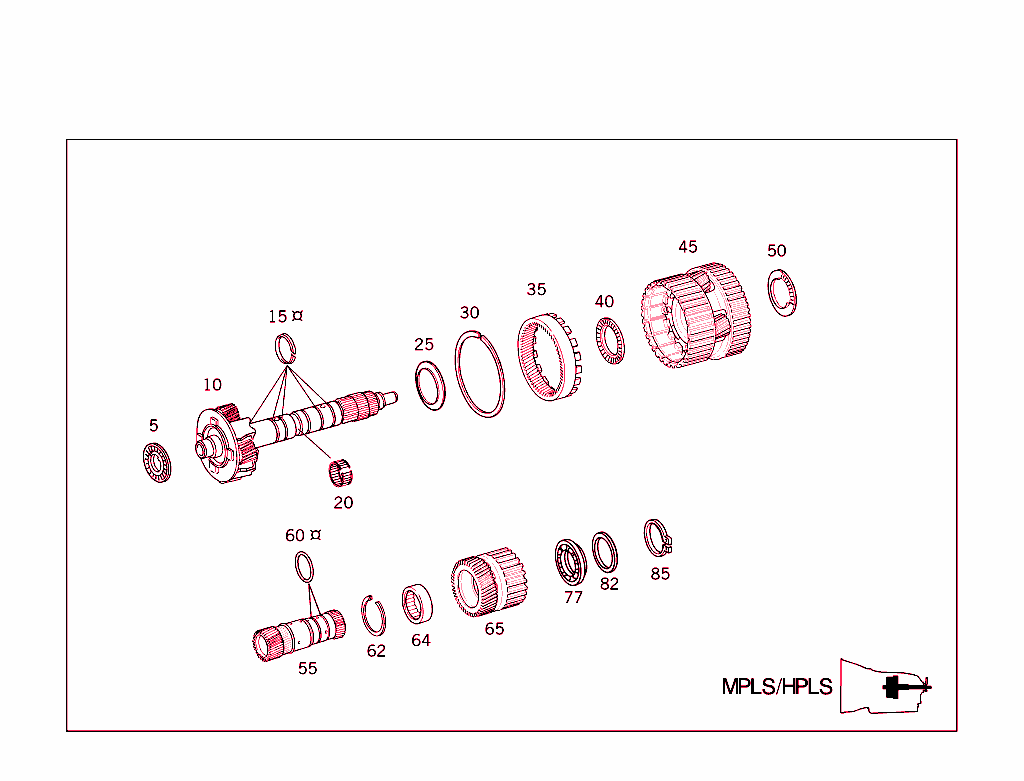 Center Planetary Set, (Output Shaft) Rear Planetary Set