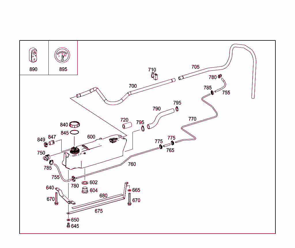 Fuel Tank With Attachment Parts