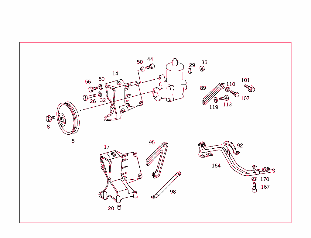Power Steering Pump Attachment Parts