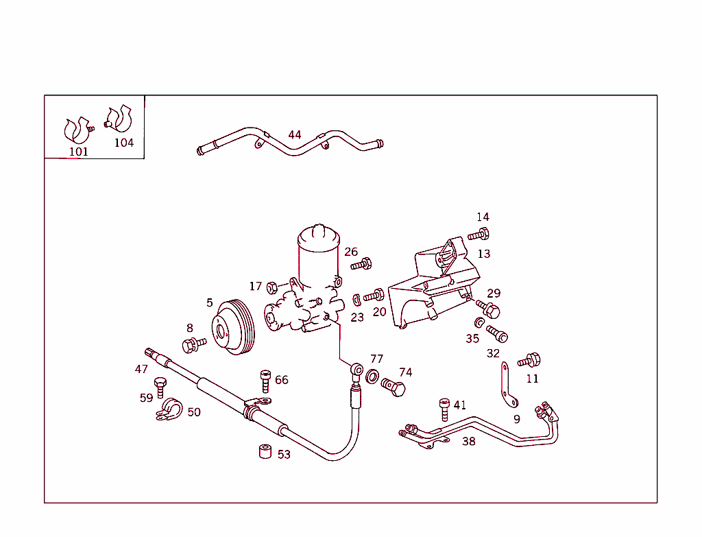 Power Steering Pump Attachment Parts
