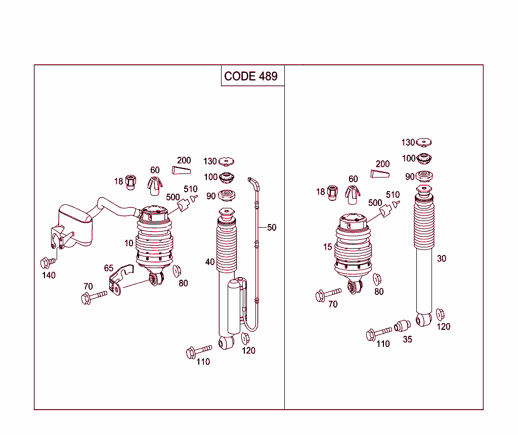 Spring Strut And Spring Strut Mounting Rear