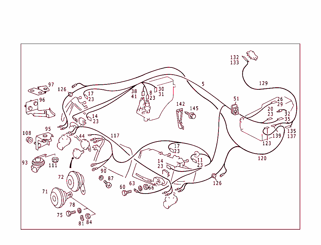 Headlamp Cable Harness And Horn