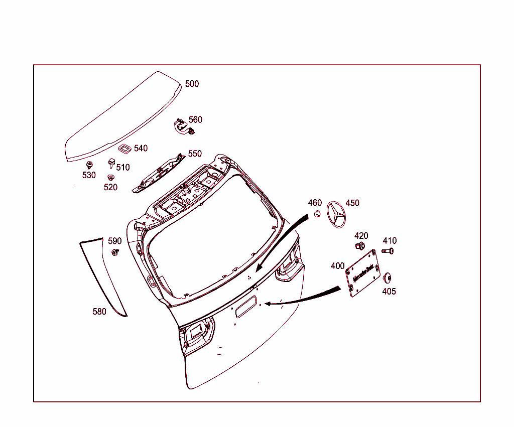 Rear Panel Door Attachment Parts, Rear Panel Door Window