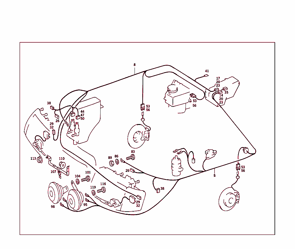 Headlamp Cable Harness And Horn