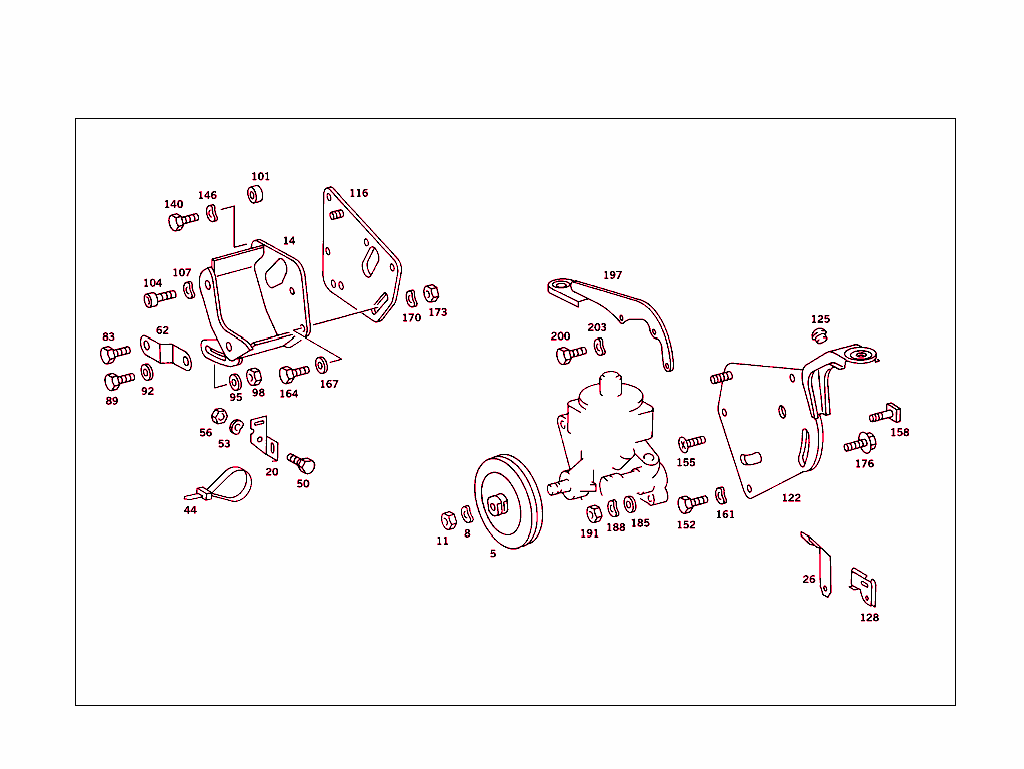 Power Steering Pump Attachment Parts