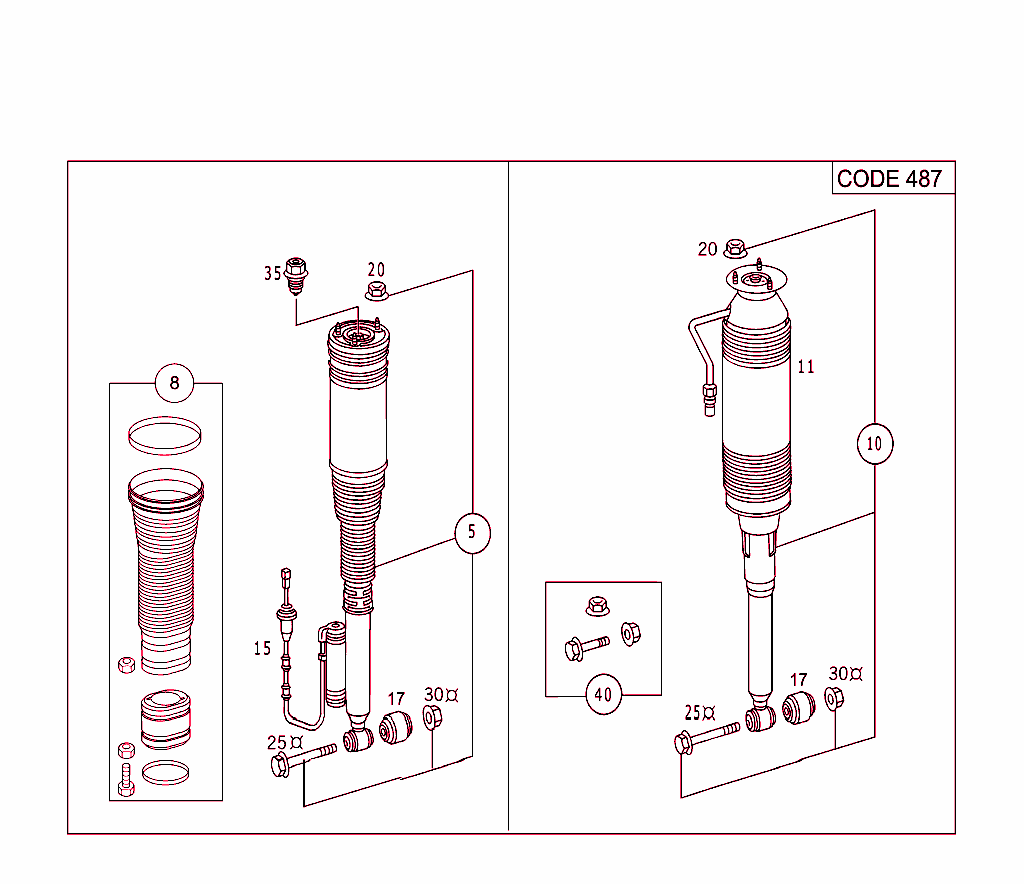 Spring Strut And Spring Strut Mounting Rear