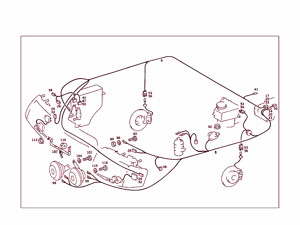 Headlamp Cable Harness And Horn