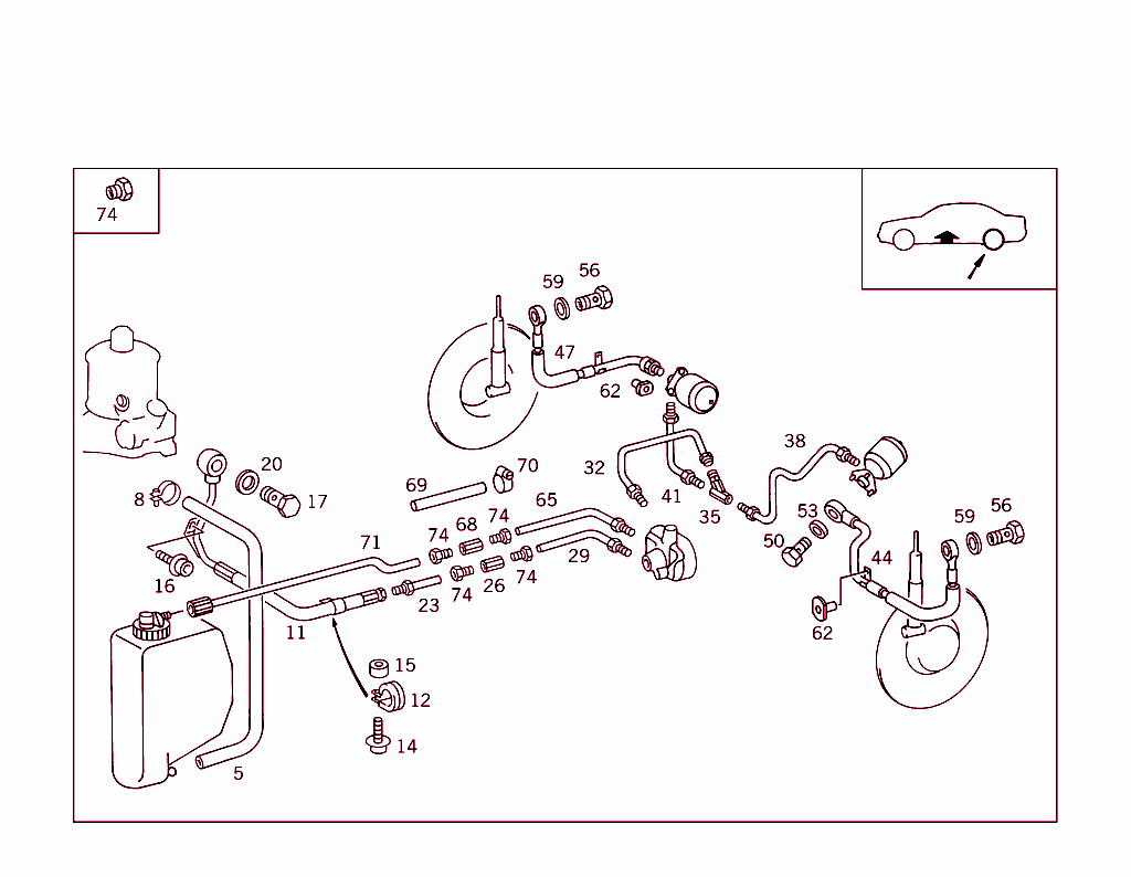 Rear Line Arrangement In Case Of Self-Levelling Device