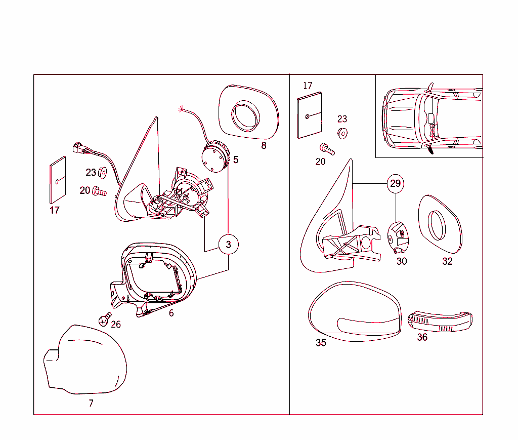 Left Outside Rearview Mirror