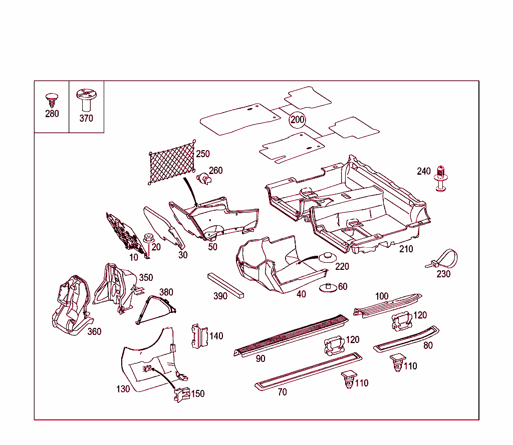 Front Panel Pillar Panelling, Lining On Floor And Footrest