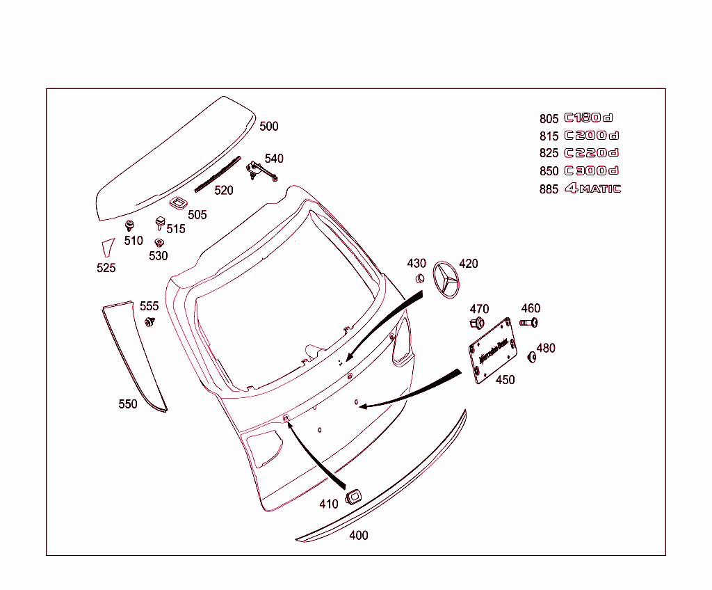 Rear Panel Door Attachment Parts, Rear Panel Door Window