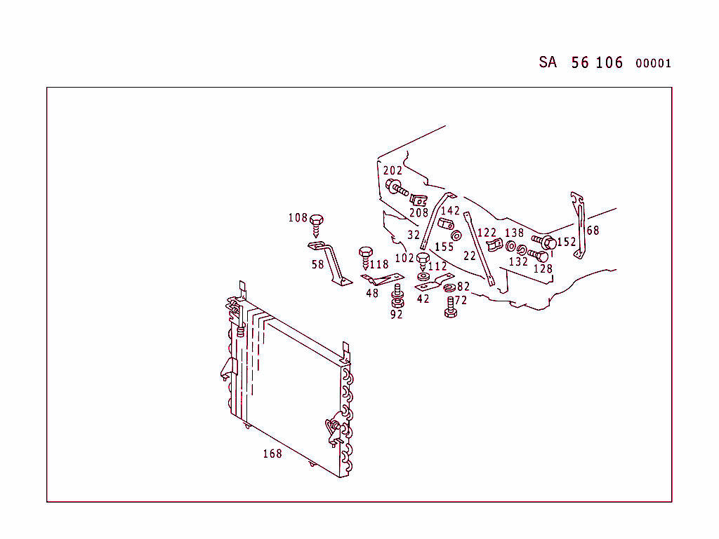 Addit. Fan Bracket & A/C Condenser (For Type 124,140,201 See Standard Version)
