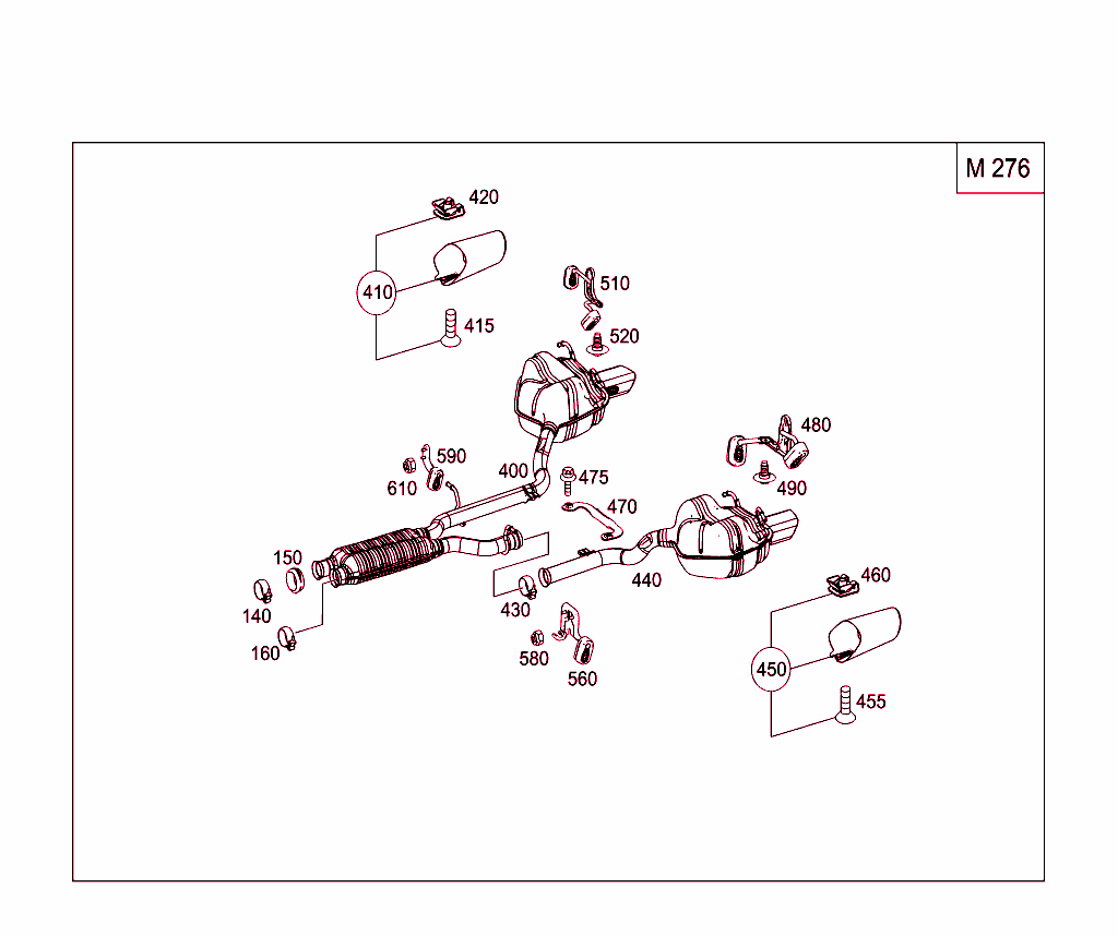 Exhaust System Used On Six-Cylinder Gasoline Vehicles