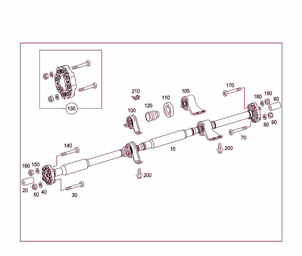 Three-Part Propeller Shaft