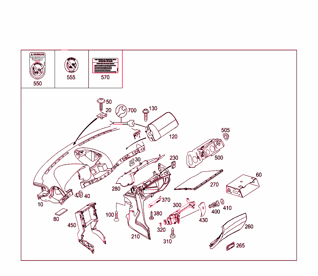 Instrument Panel And Gloves Compartment Box With Passenger Air Bag