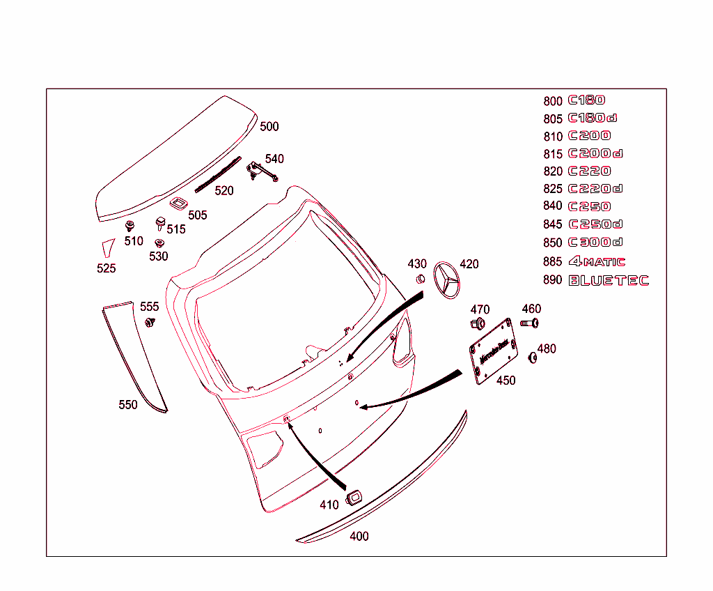 Rear Panel Door Attachment Parts, Rear Panel Door Window