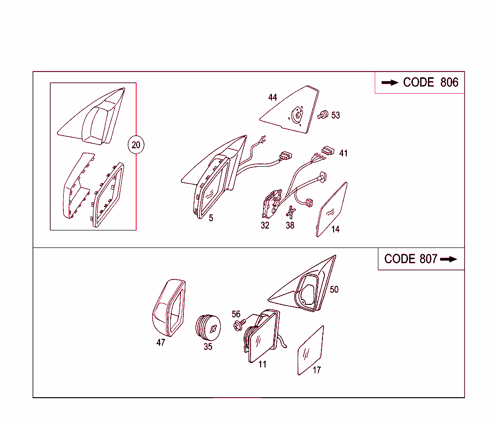 Outside Rearview Mirror Electrically Adjustable,With Programming