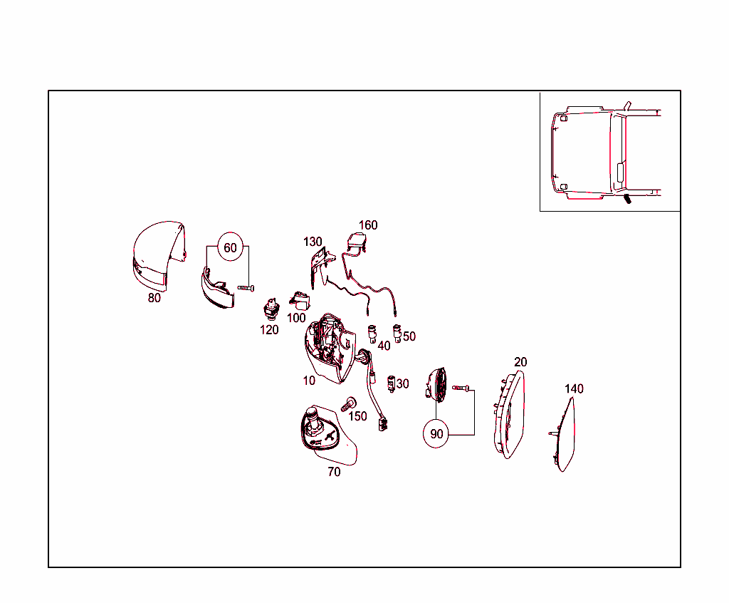 Left Outside Rearview Mirror