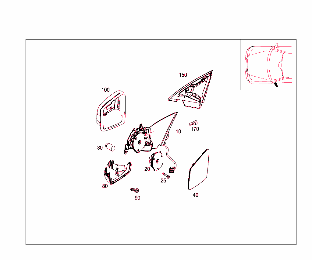 Left Outside Rearview Mirror