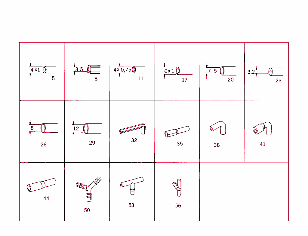 Collective Illustration Vacuum System Connecting Parts