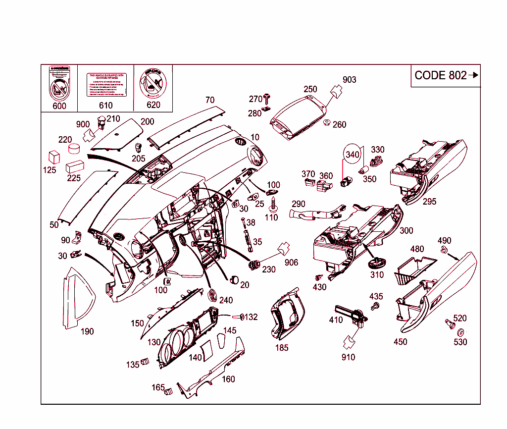 Instrument Panel And Gloves Compartment Box With Passenger Air Bag